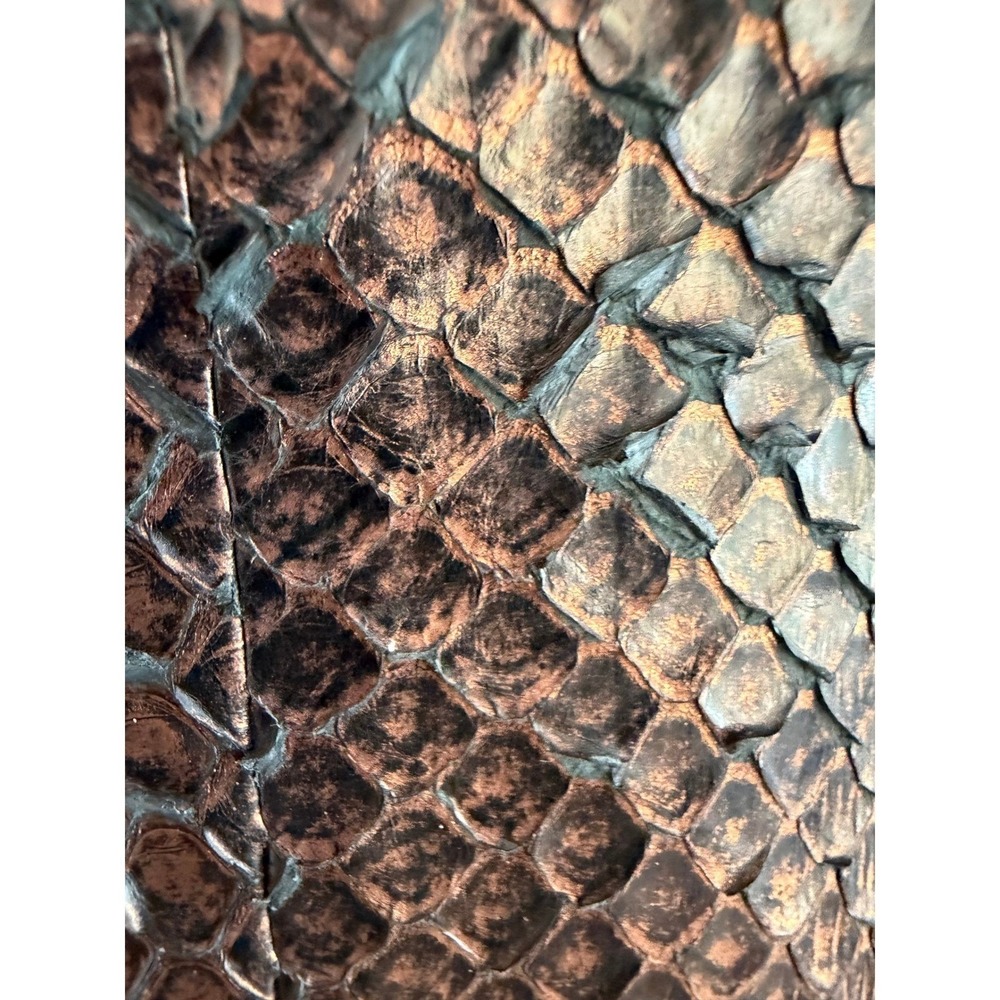 Vintage Bottega Veneta Python Shoulder Bag Metallic Bronze Exotic Leather Italy - Picture 7 of 15